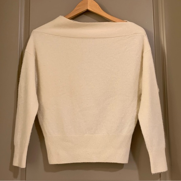 Brochu Walker Sweaters - Brochu Walker Dunne Cashmere Metallic Pullover Sweater Size XS Cream-Ivory